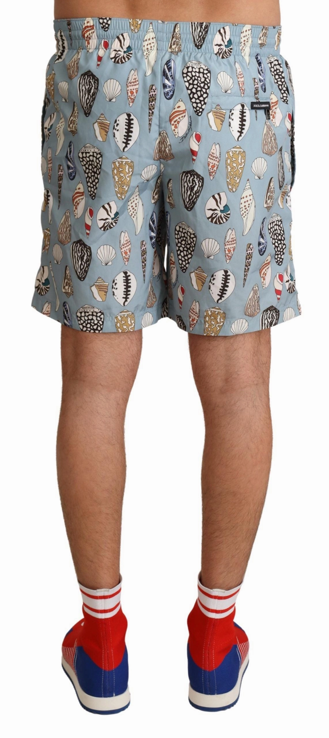 Dolce & Gabbana Elegant Seashell Print Swim Men's Trunks