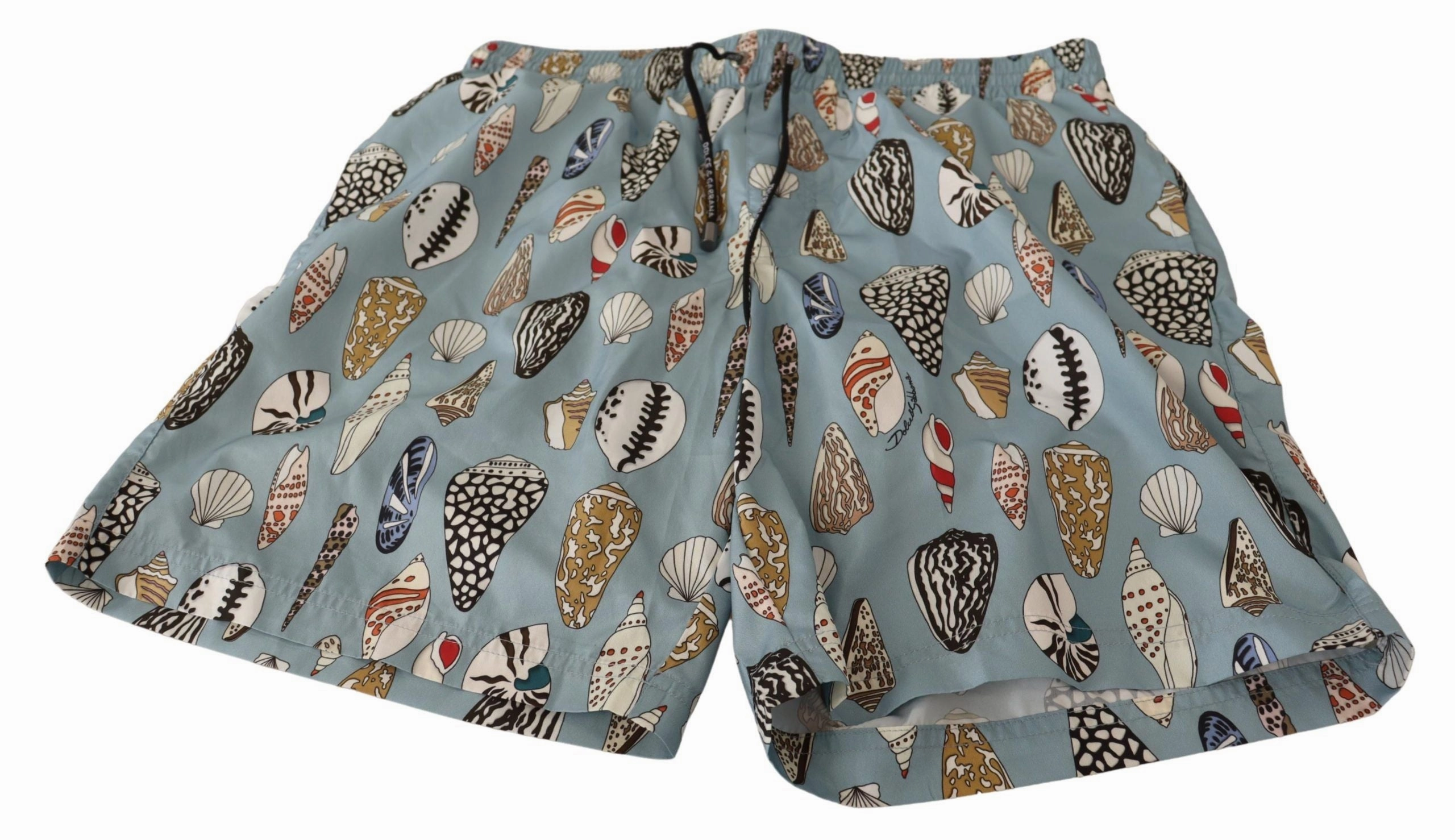 Dolce & Gabbana Elegant Seashell Print Swim Men's Trunks
