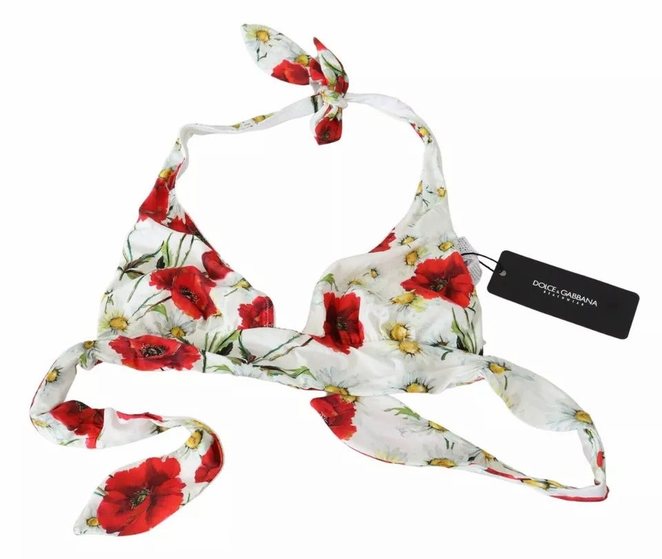 Dolce & Gabbana Floral Print Swimsuit Beachwear Bikini Women's Top