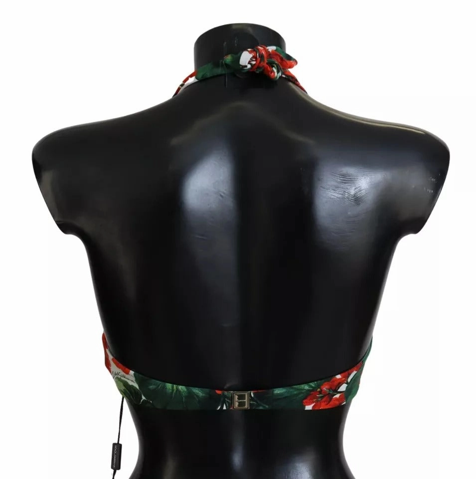 Dolce & Gabbana multi Geranium Halter Beachwear Bikini Women's Top