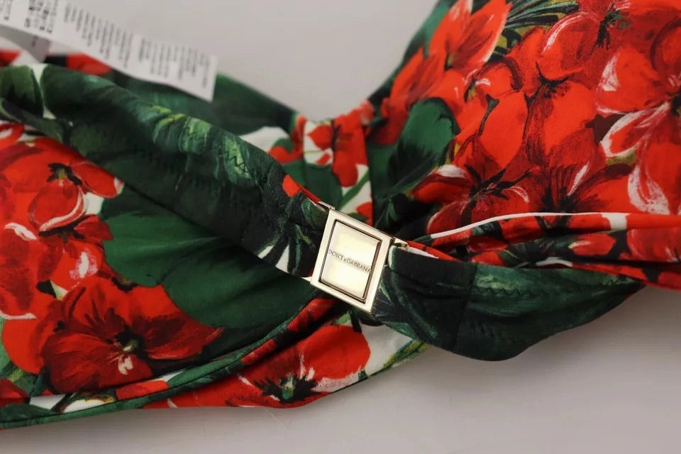 Dolce & Gabbana multi Geranium Halter Beachwear Bikini Women's Top