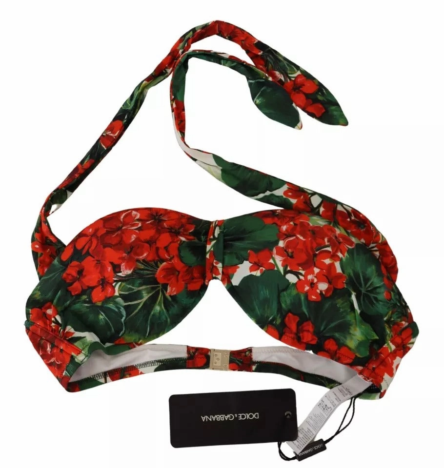 Dolce & Gabbana multi Geranium Halter Beachwear Bikini Women's Top