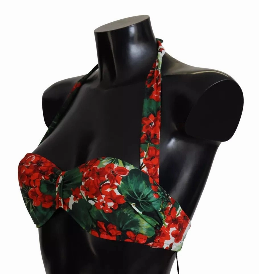 Dolce & Gabbana multi Geranium Halter Beachwear Bikini Women's Top
