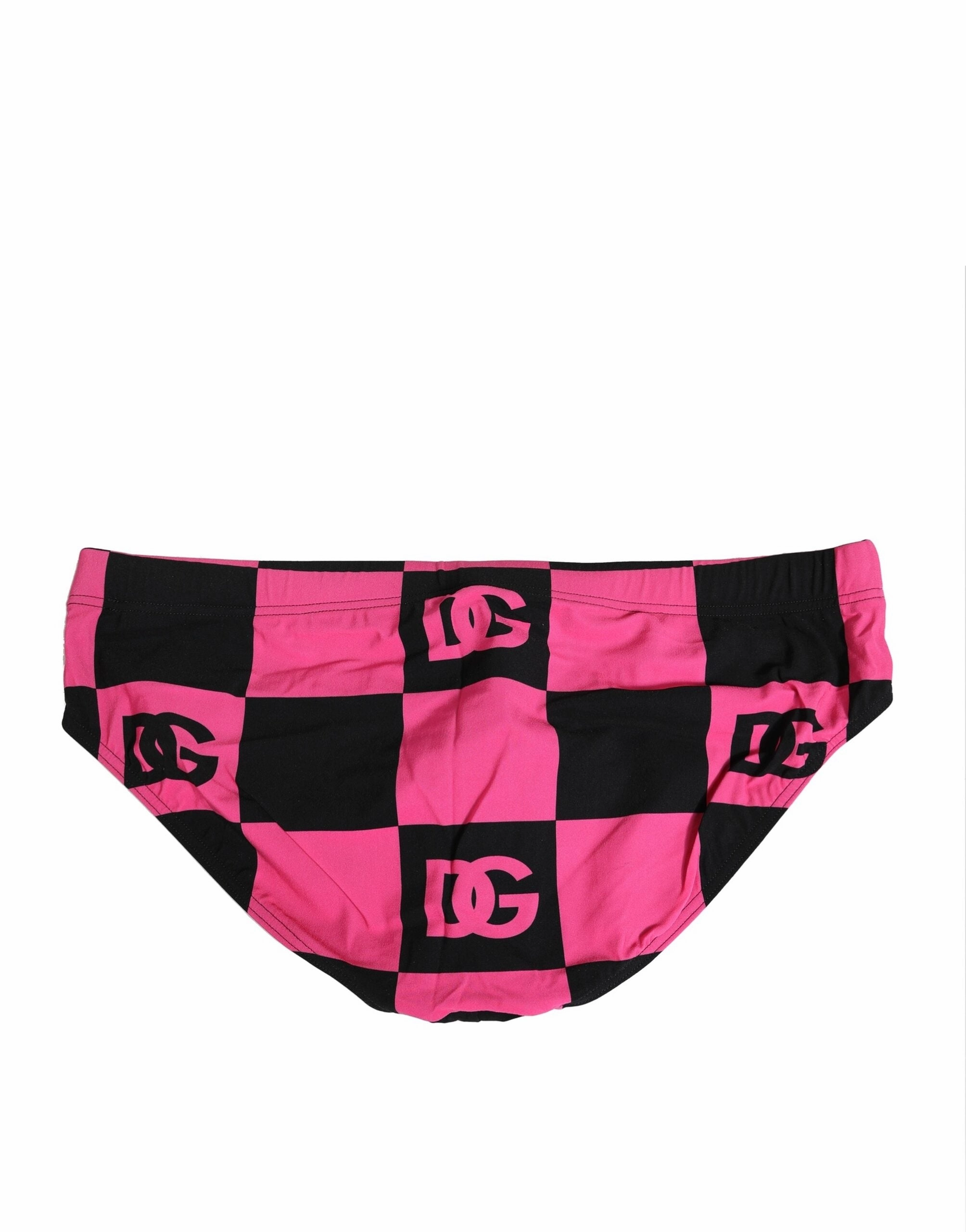 Dolce & Gabbana pink Nylon Logo Beachwear Brief Men's Swimwear