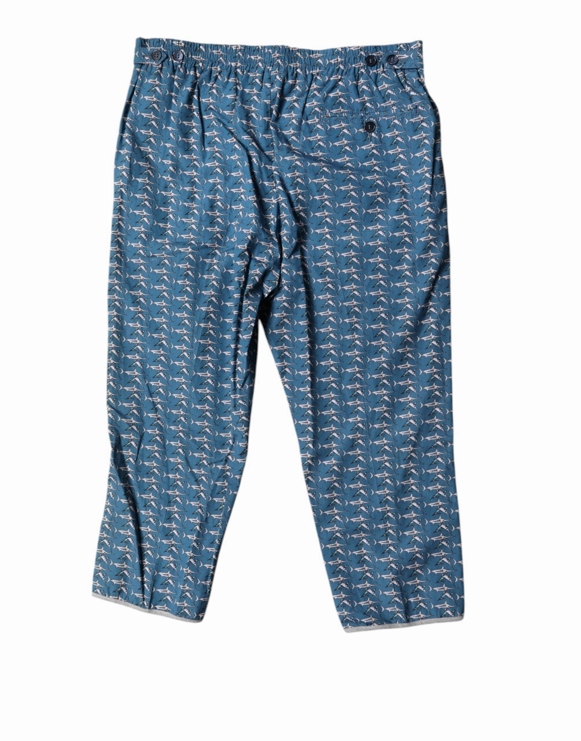 Dolce & Gabbana Shark Print Cropped Beachwear Men's Swimwear