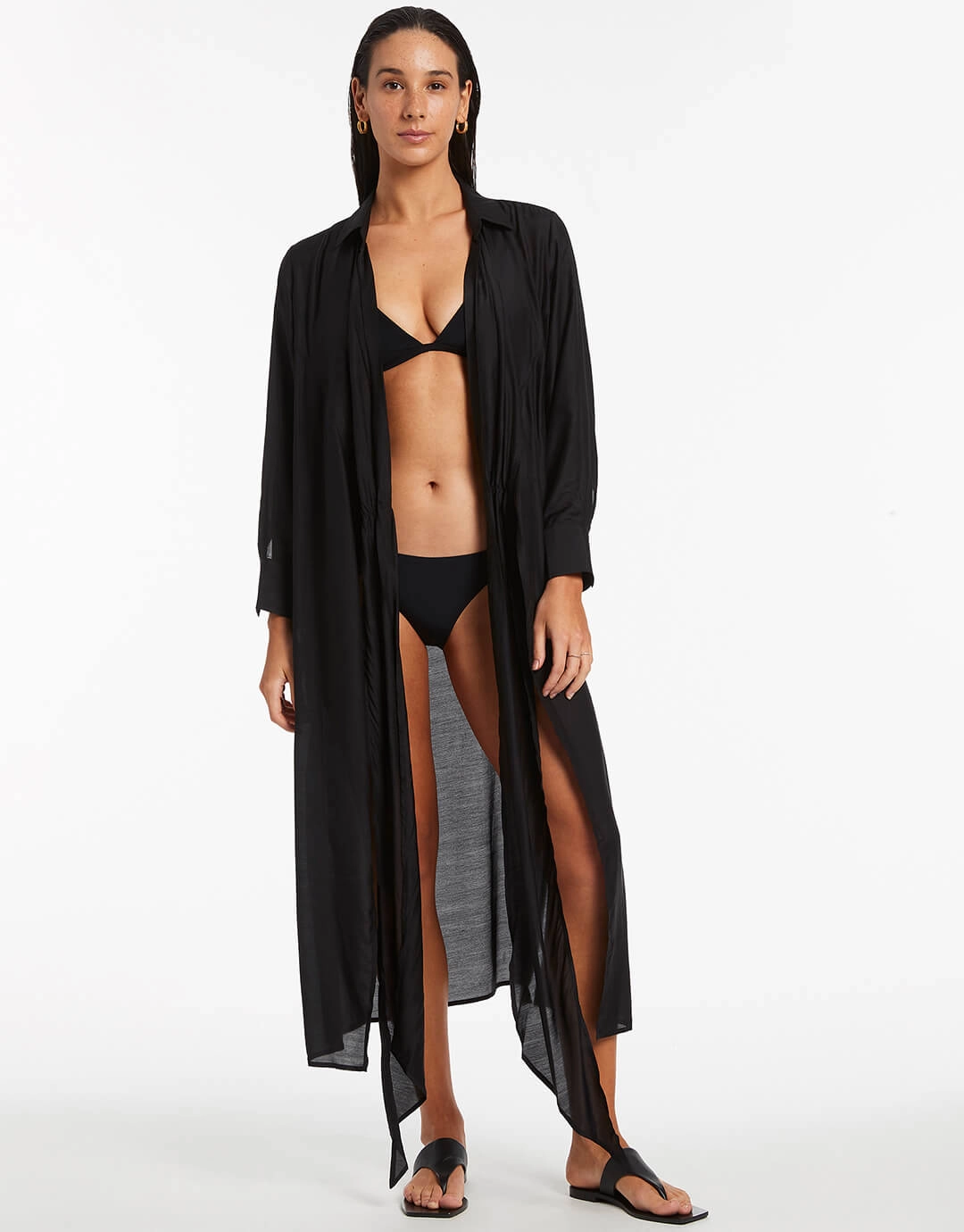 Dorsay Wrap Kaftan - Black