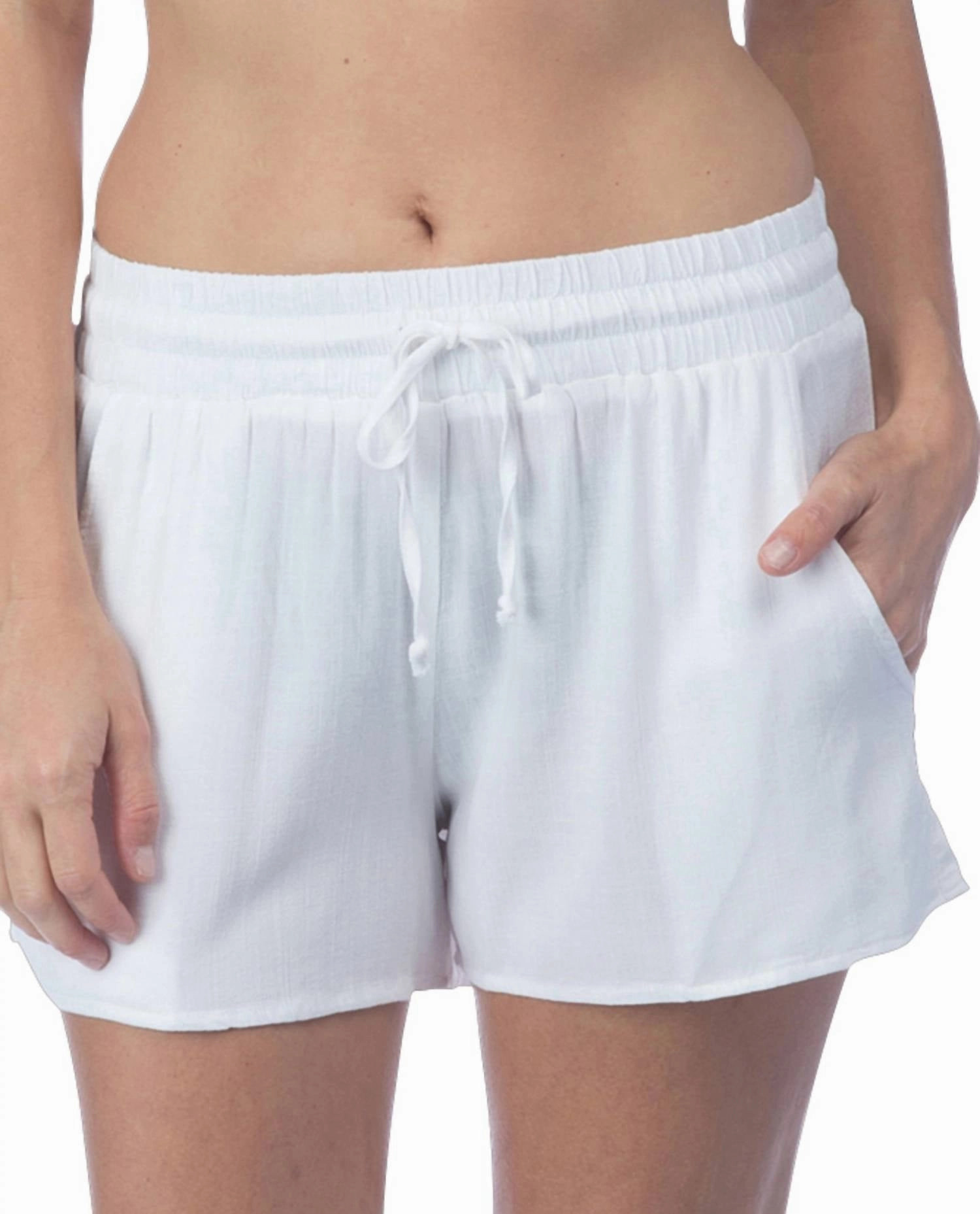 Drawstring Beach Short In White