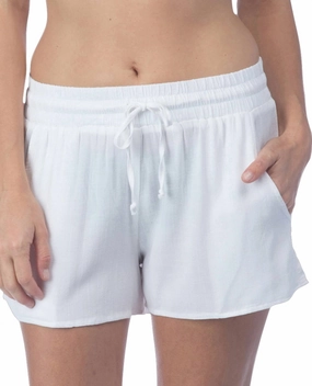 Drawstring Beach Short In White