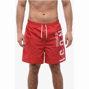 Dsqua ICON Nylon Swim Shorts with Maxi Printed Men's Logo