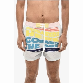 Dsquared Contrasting Desing Swim Short with Men's Print