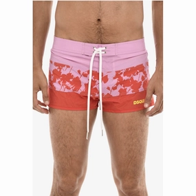 Dsquared Logoed Swim Short with Floral Men's Motif
