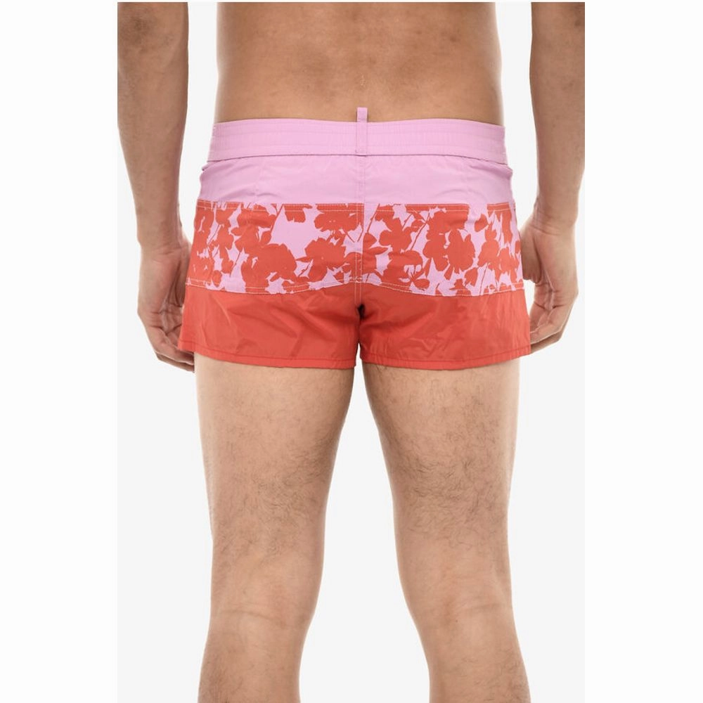 Dsquared Logoed Swim Short with Floral Men's Motif