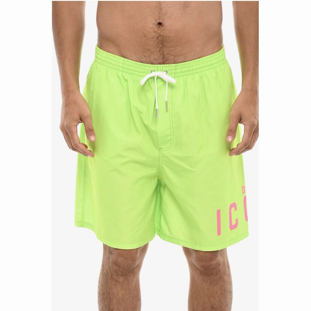 Dsquared Neon Swim Shorts With Logo Men's Print
