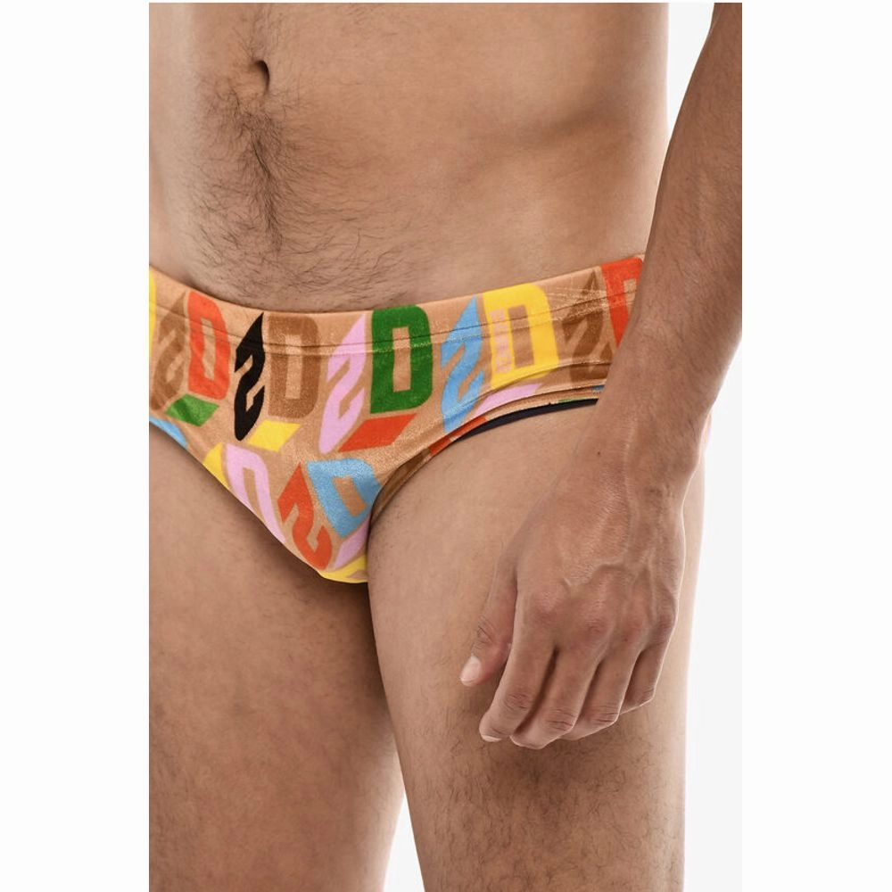 Dsquared Slip Velour Swimsuit Allover Men's Logo