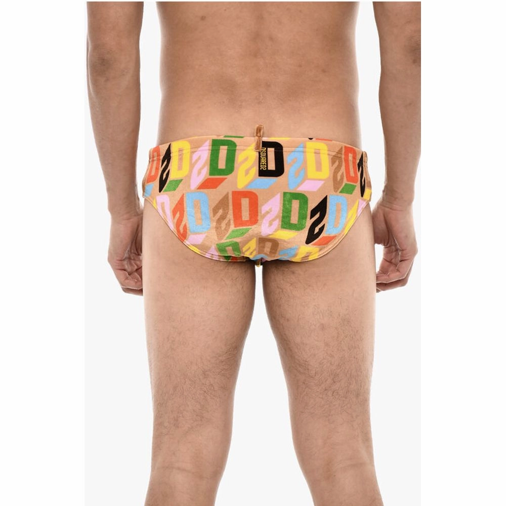 Dsquared Slip Velour Swimsuit Allover Men's Logo