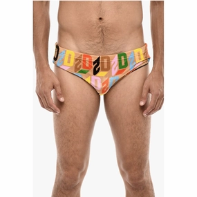 Dsquared Slip Velour Swimsuit Allover Men's Logo