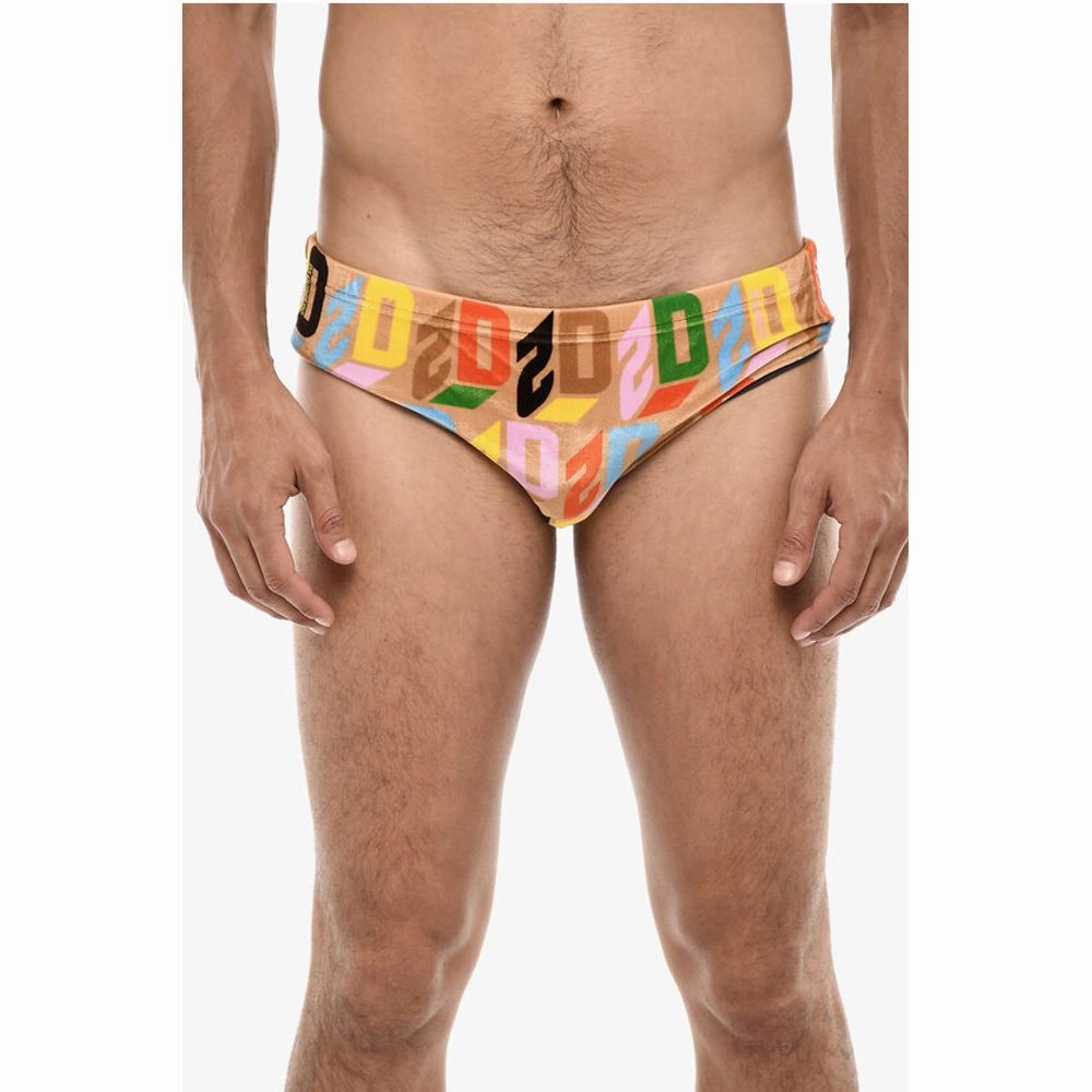 Dsquared Slip Velour Swimsuit Allover Men's Logo
