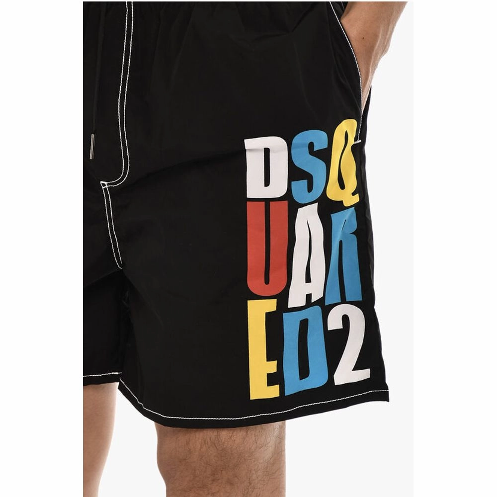 Dsquared Swim Short with multi Printed Men's Logo