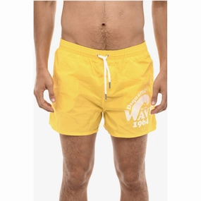 Dsquared Swim Short with Printed Men's Logo
