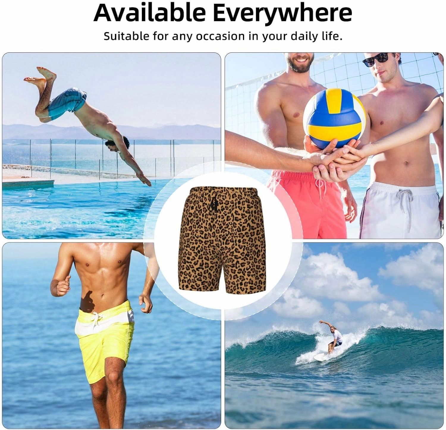 Duck Men's Swim Trunks with Compression Liner 2 in 1 Inseam Quick Dry Beach Shorts 7 inch Swimming Board Shorts
