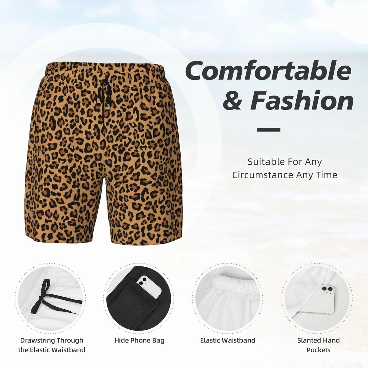 Duck Men's Swim Trunks with Compression Liner 2 in 1 Inseam Quick Dry Beach Shorts 7 inch Swimming Board Shorts