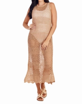 Eldrige Crochet Dress In Beige