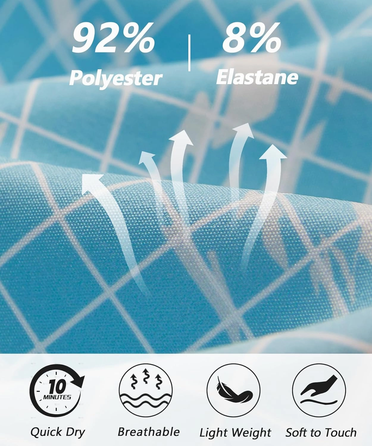 ELETOP Men's Swim Trunks Quick Dry Bathing Suit Swimming Board Shorts Mesh Lining Beach Swimwear
