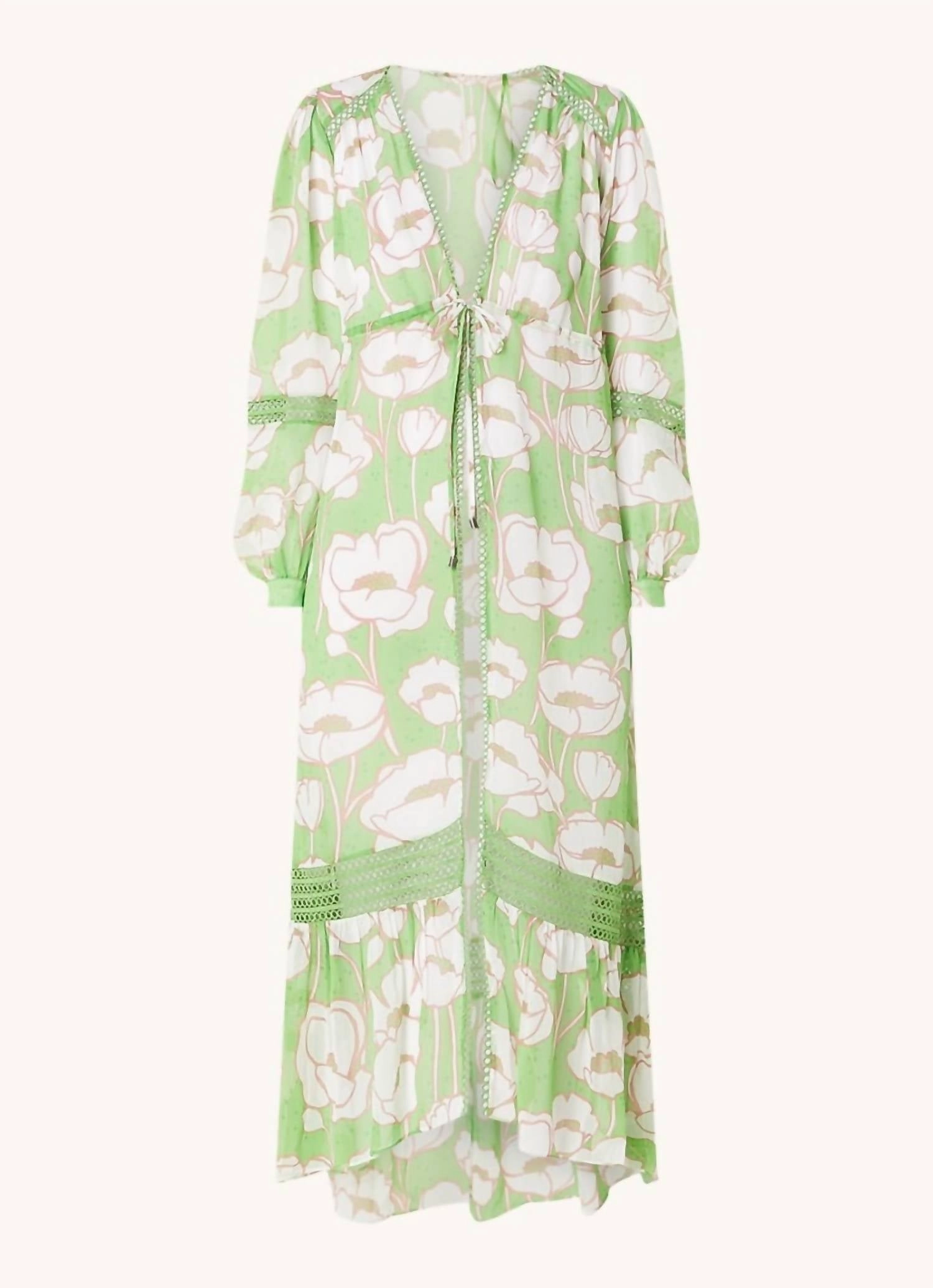 Elisia Floral Maxi Cover Up In Green