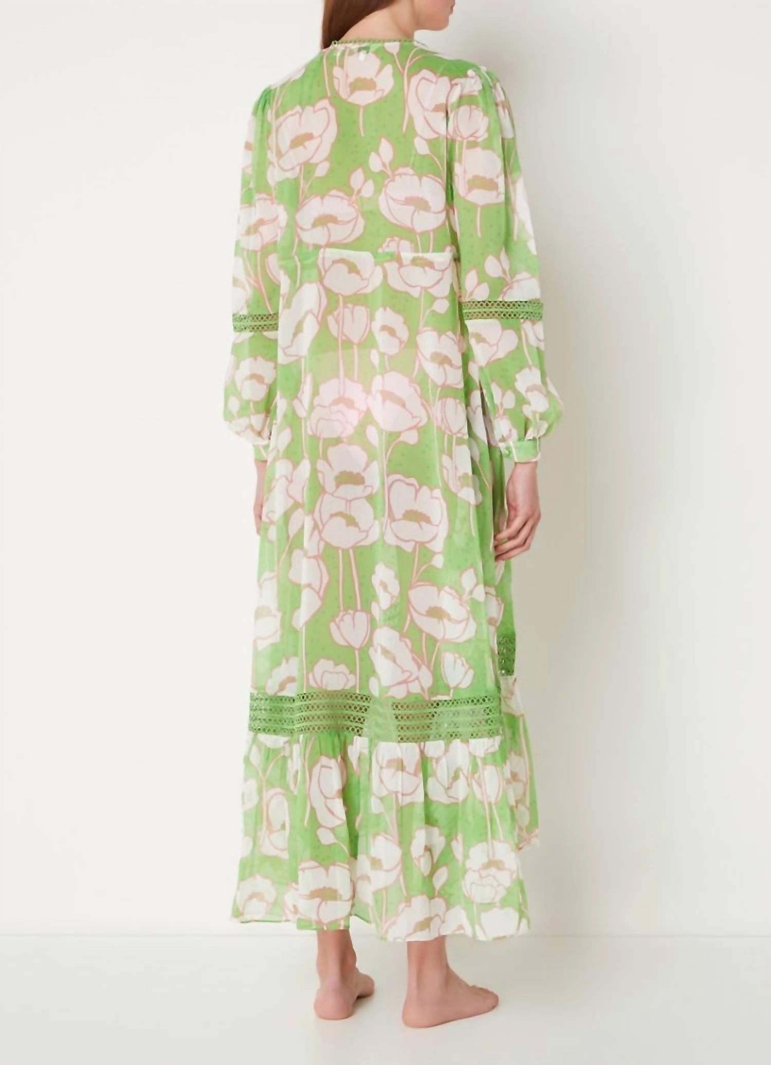 Elisia Floral Maxi Cover Up In Green