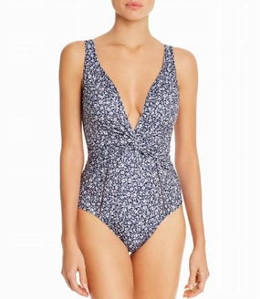 Ellie Floral Smocked One Piece Swimsuit In Midnight