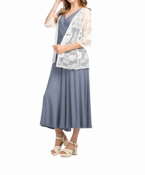 Embroidered Floral Coverup In White