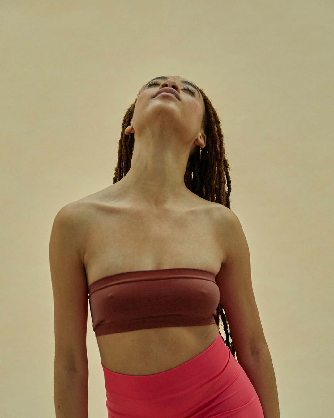 ENAMOURED Bandeau Bikini Bra Top | Maroon