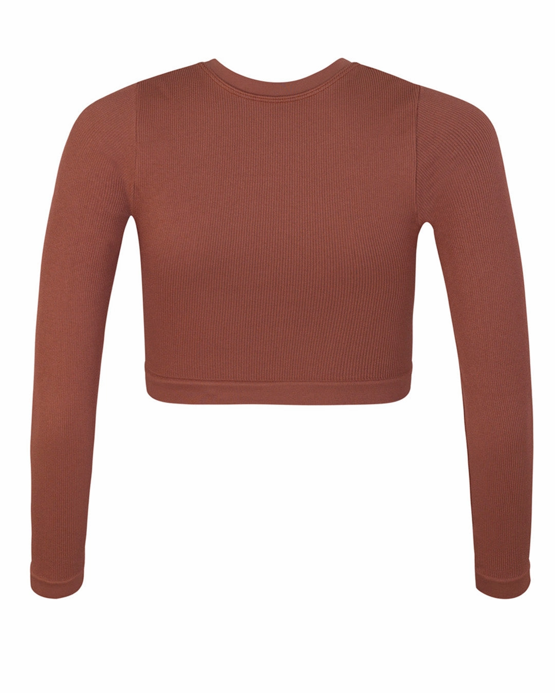 EVOKE Ribbed Long-Sleeve Crop Top | Rusty Pink
