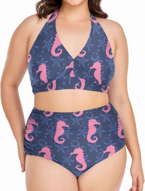 Exnundod Women Plus Size Bikini Set Duck Hunter Camouflage Two Piece Swimsuits High Waist Tummy Control Bathing Suit
