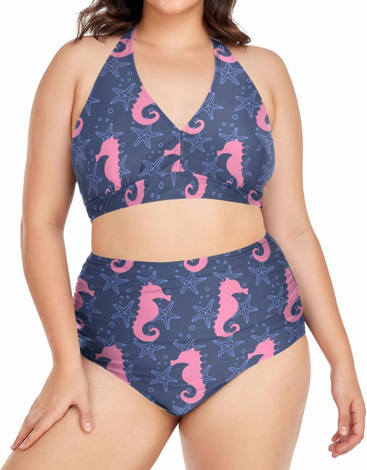 Exnundod Women Plus Size Bikini Set Duck Hunter Camouflage Two Piece Swimsuits High Waist Tummy Control Bathing Suit