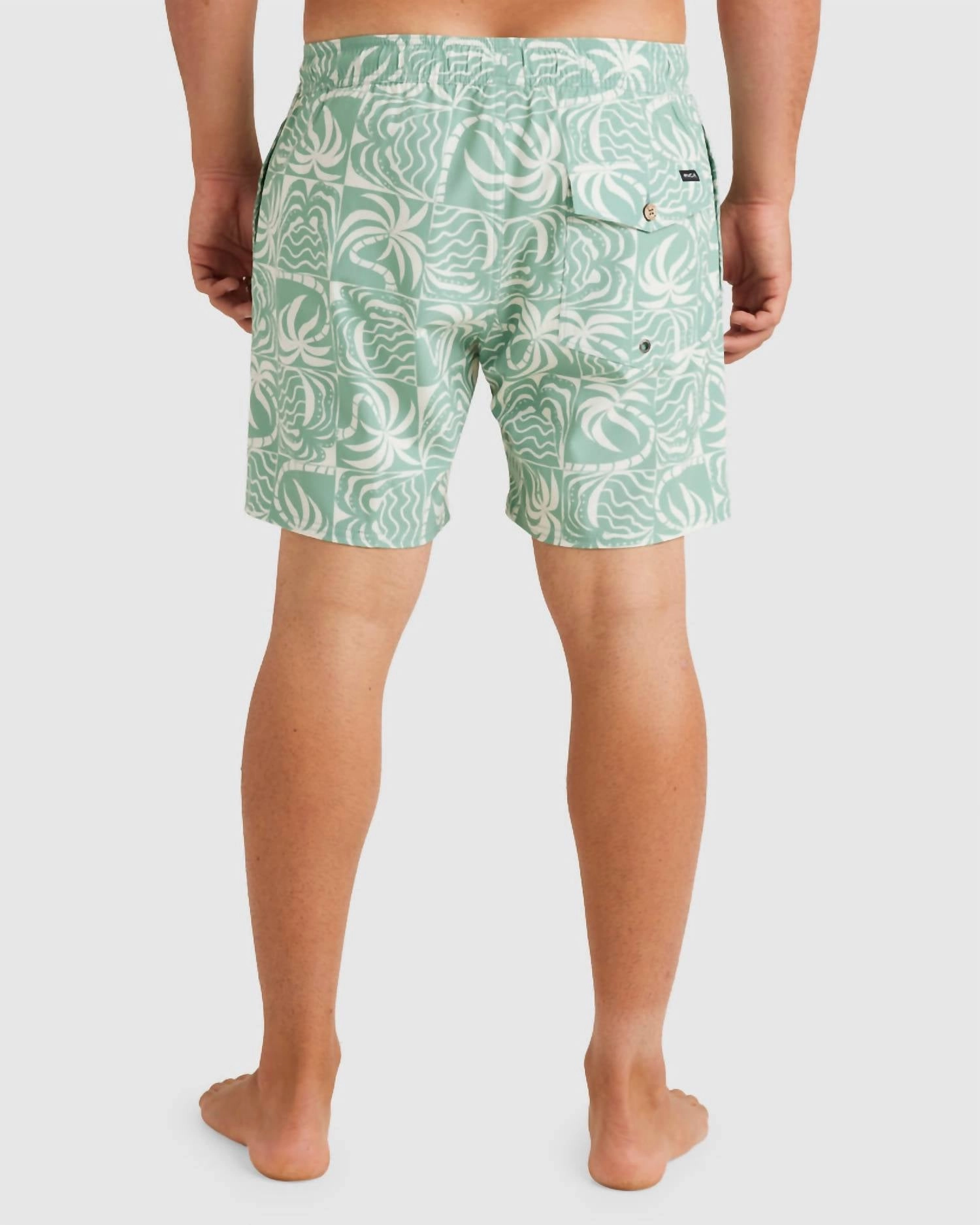 Exotica Elastic Swim Boardshort In Granite Green