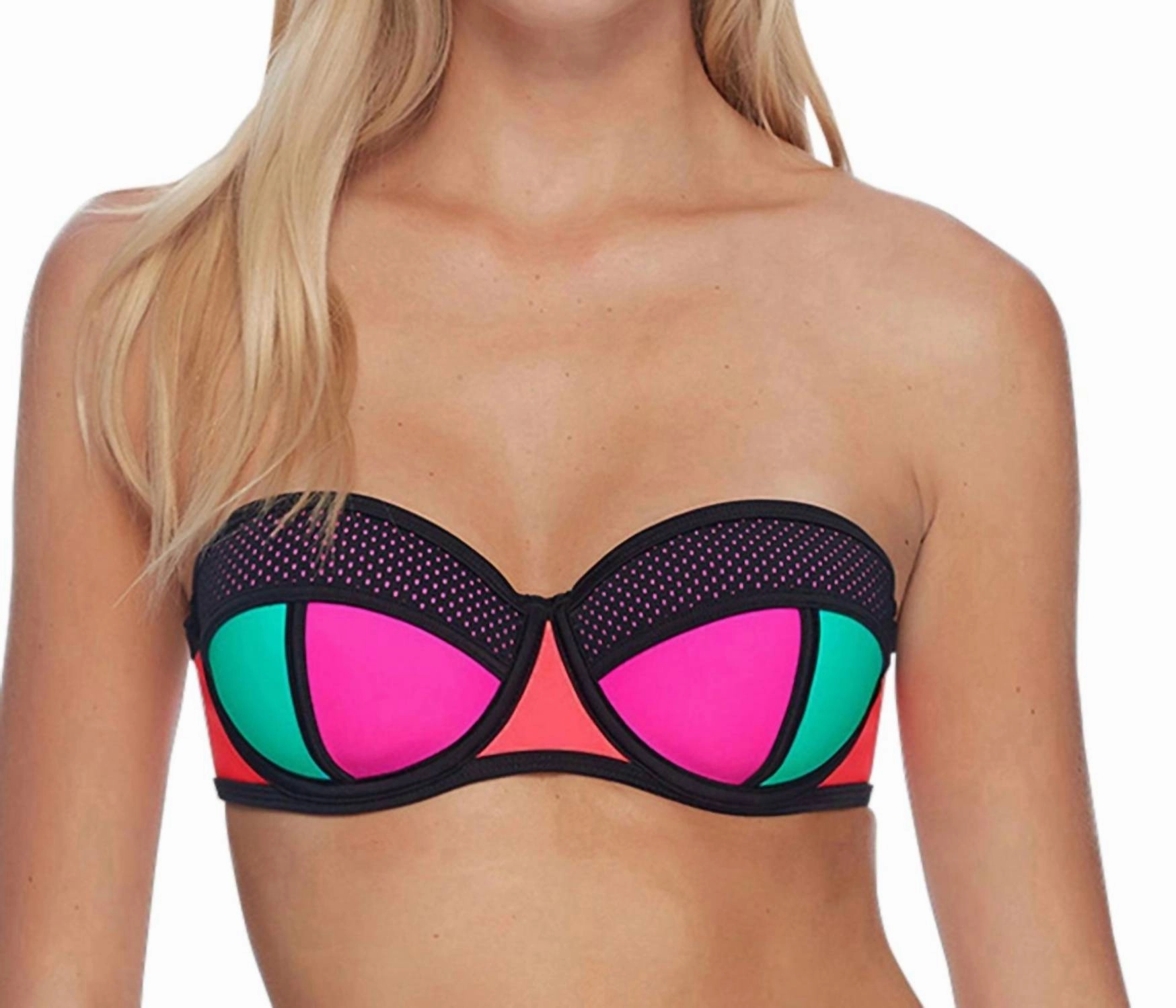 Fame Demi-Bust Bandeau Underwire Bikini Top In Bdg Borderline