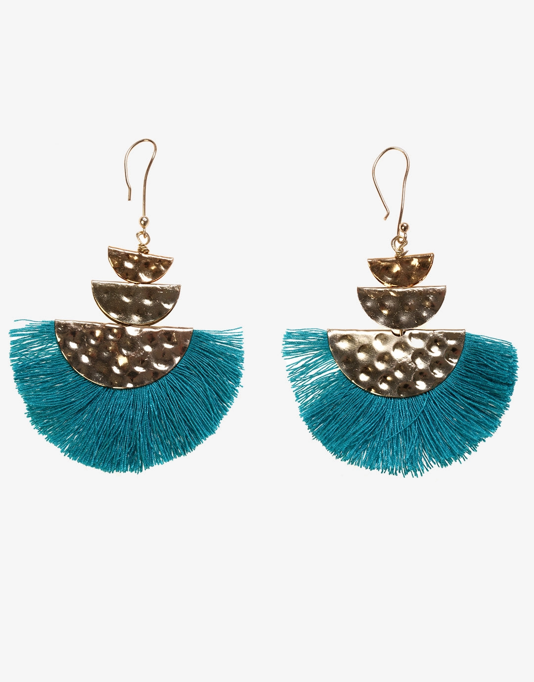 Fan Earrings - Teal