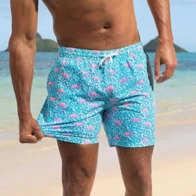 Flamingos Classic Swim Trunks In Blue