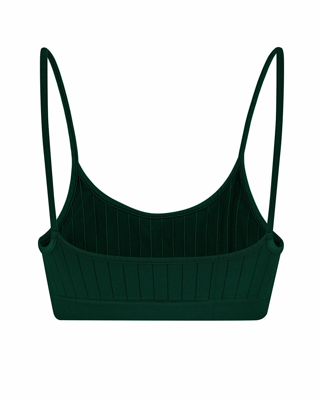 FLAT RIBBED SINCERE Bikini Bra Top | Dark Green