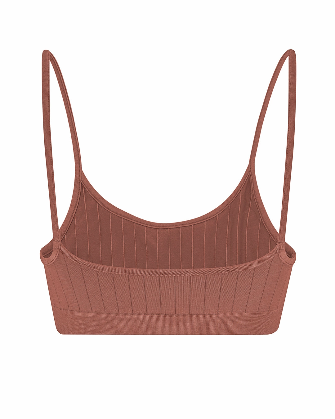 FLAT RIBBED SINCERE Bikini Bra Top | Rusty Pink