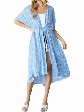 Floral Coverup In Blue & White