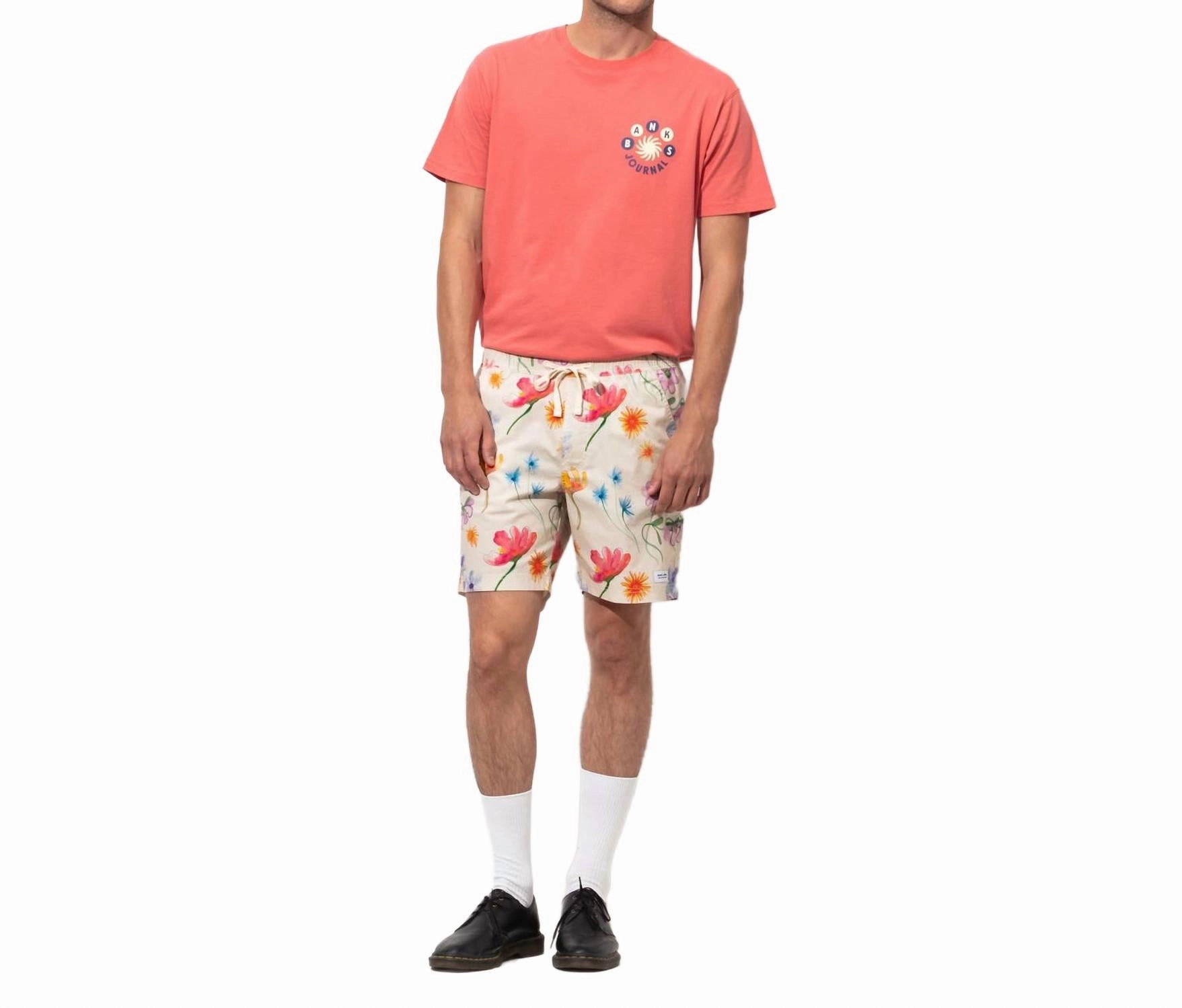 Fluer Elastic Boardshort In Bone