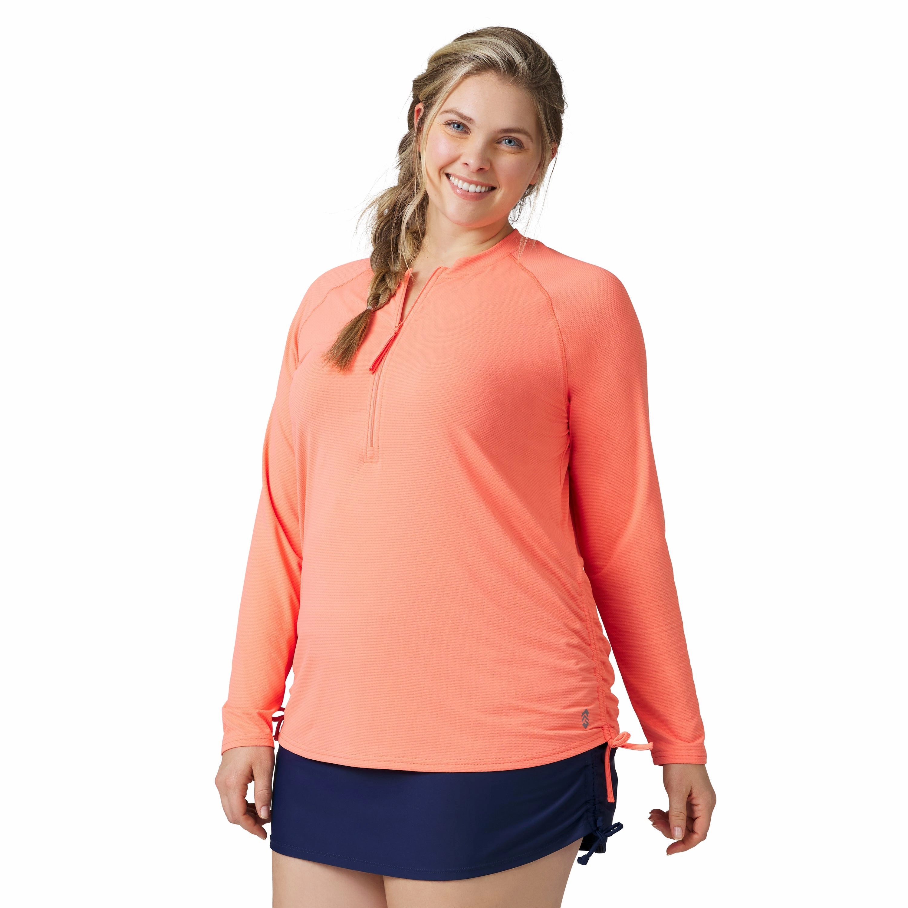 Free Country Women's Plus Size SunFree Quarter Zip Cover-Up