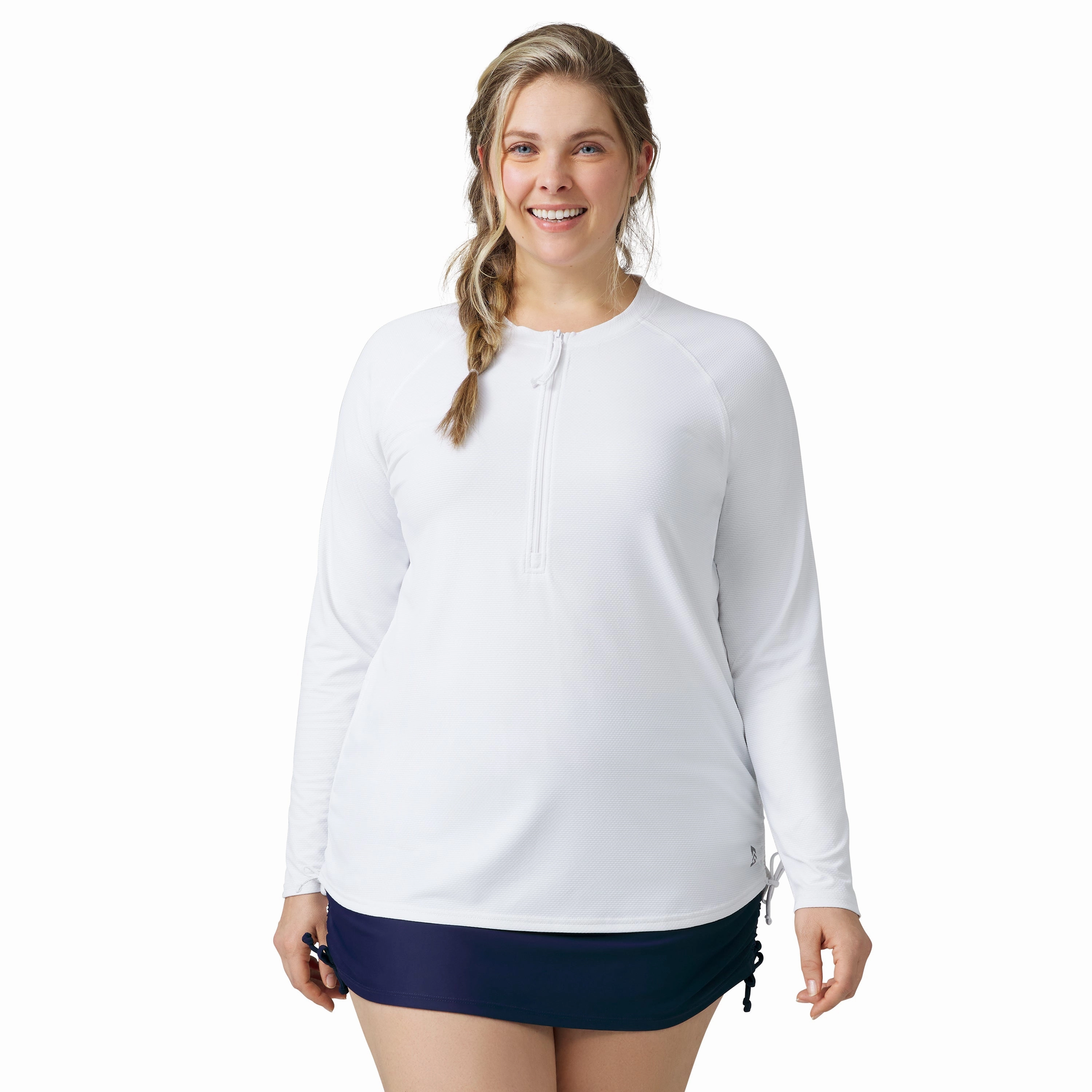Free Country Women's Plus Size SunFree Quarter Zip Cover-Up