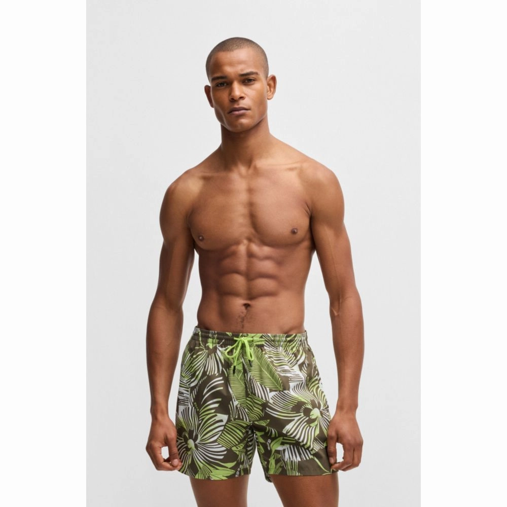 Fully lined swim shorts with seasonal print