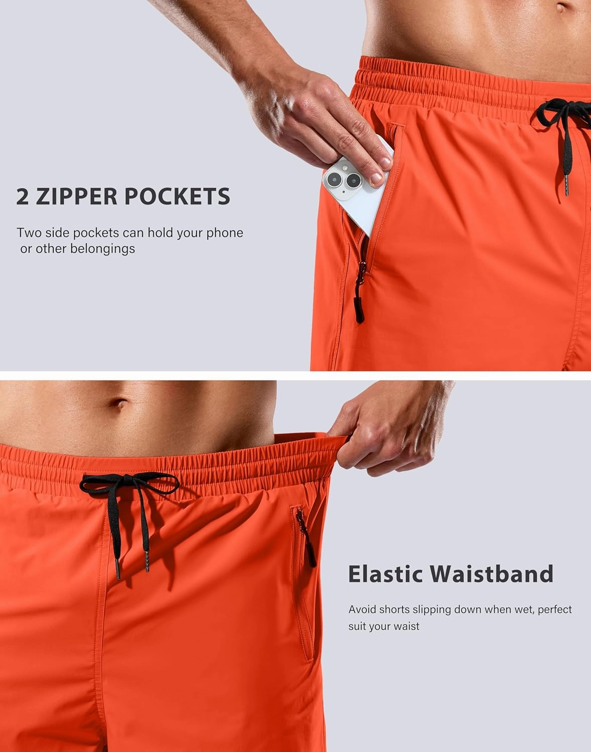 G Gradual Mens Swim Trunks with Compression Liner 7" Quick Dry Board Shorts Swimsuit Bathing Suit for Men with Zipper Pockets