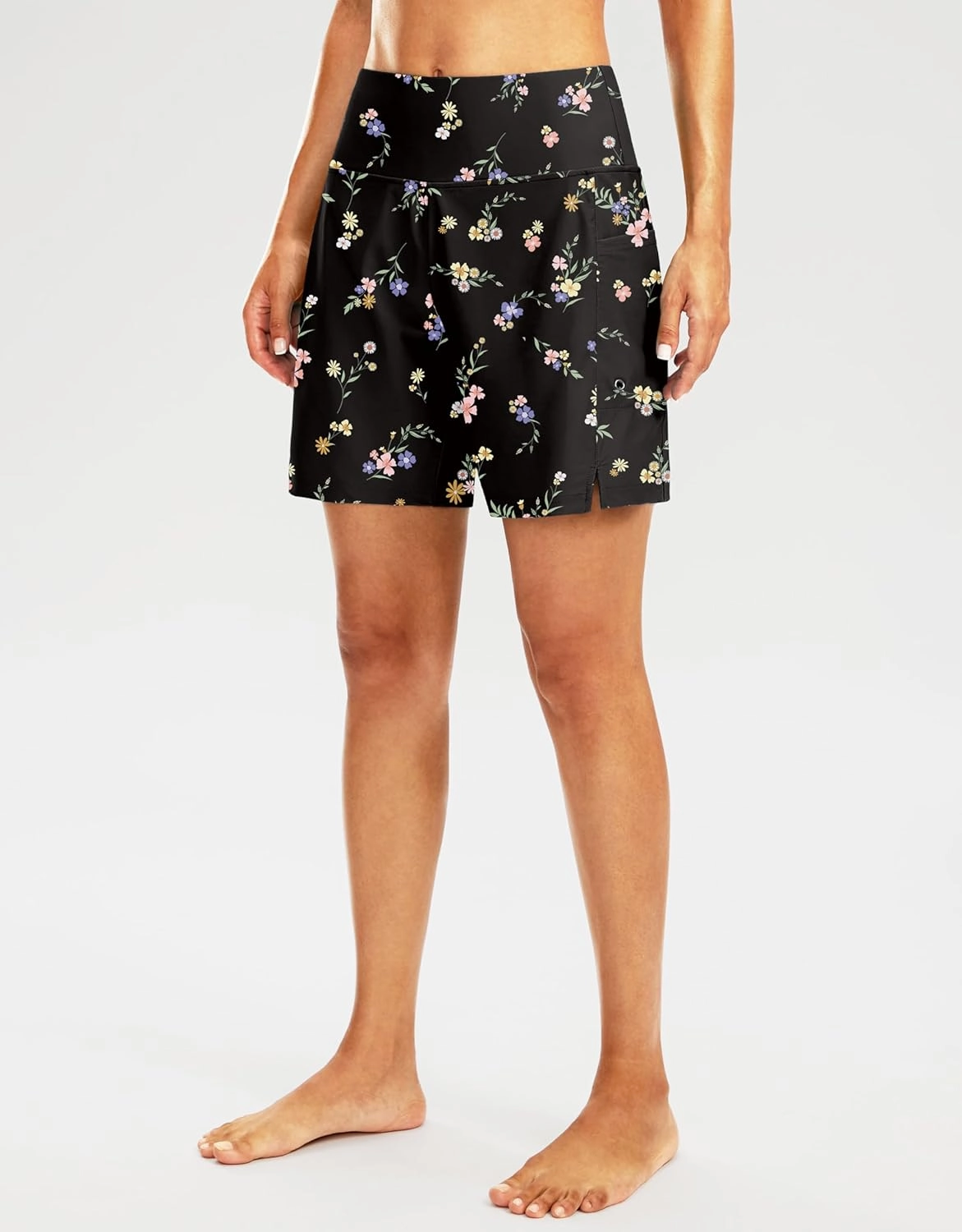 G Gradual Women's 7" Long Swim Board Shorts High Waisted Quick Dry Beach Swimming Shorts for Women with Liner Pockets