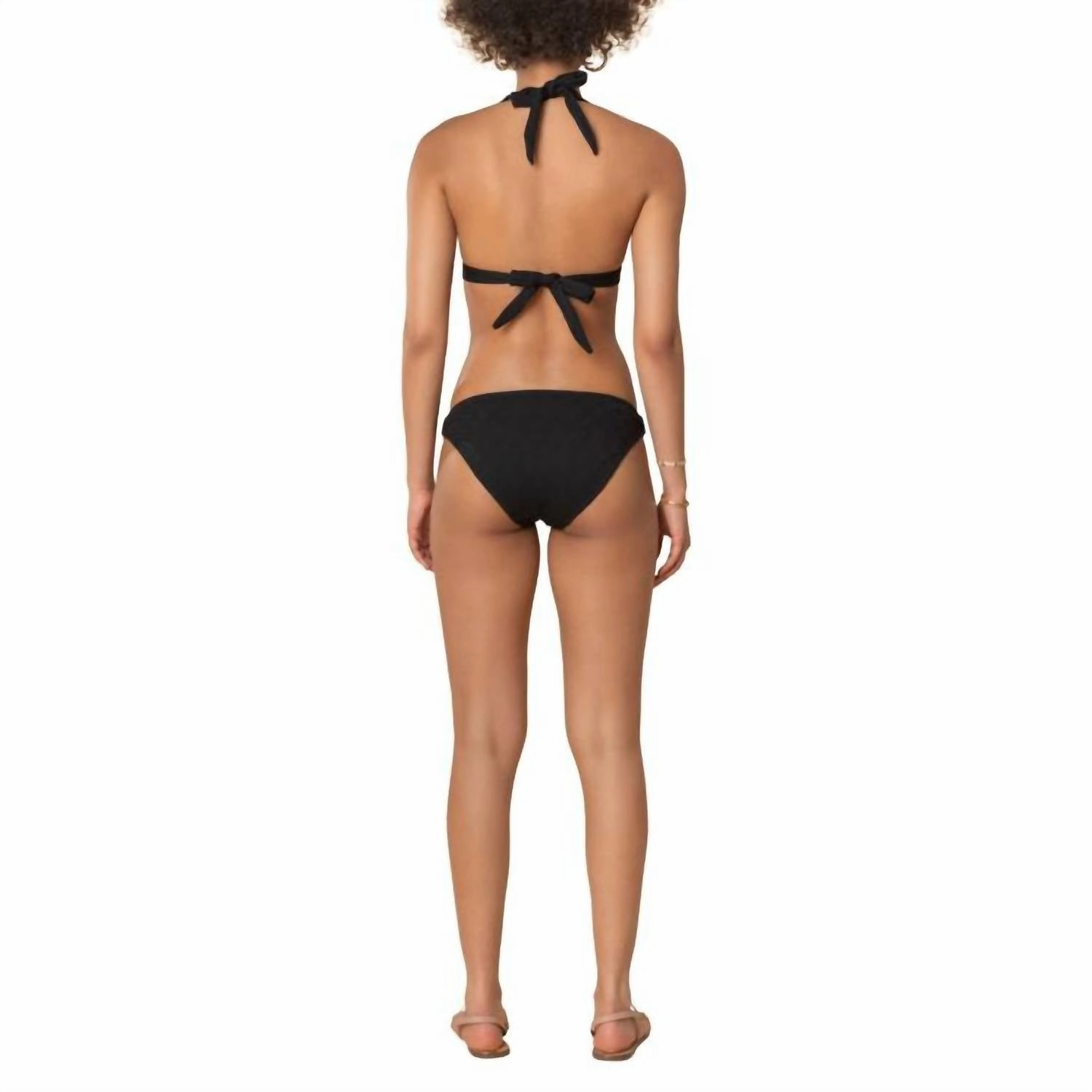 Geo Texture Ring Bikini Bottom In Jet