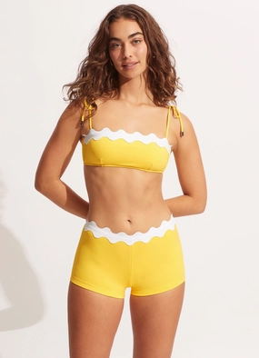 Gia Ric Rac Bustier Bandeau Bikini Top - Citron